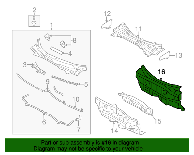 Genuine Hyundai 84120-2V200 Isolation Dash Panel Pad Assembly