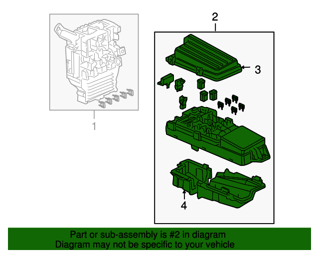 20032004 Honda Accord Box Assembly, Relay 38250SDAA11 Honda Parts
