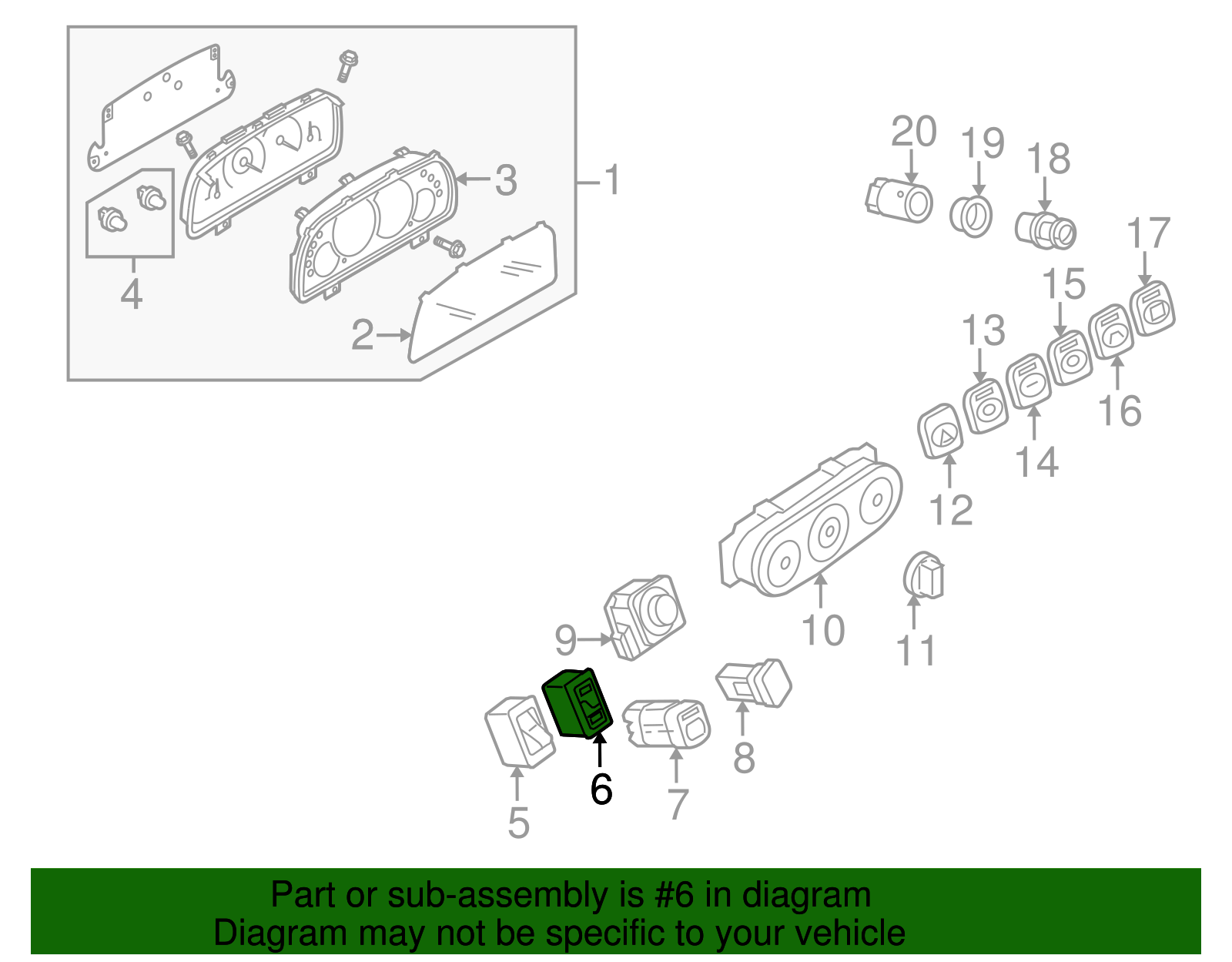 Instrument Light Rheostat - Ford (YL8Z-11691-AA)