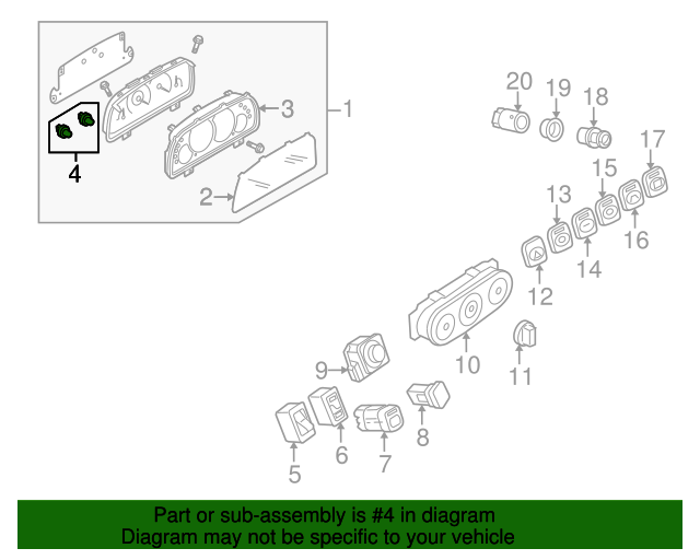 20002008 Ford Instrument Panel Light Bulb F8RZ13B765BA Varsity Ford