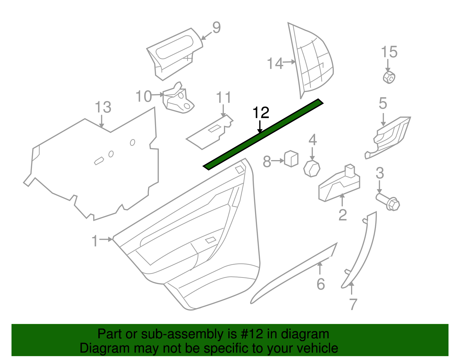 Rear Driver Side Door Window Inner Sealing Strip - GM (96649789)