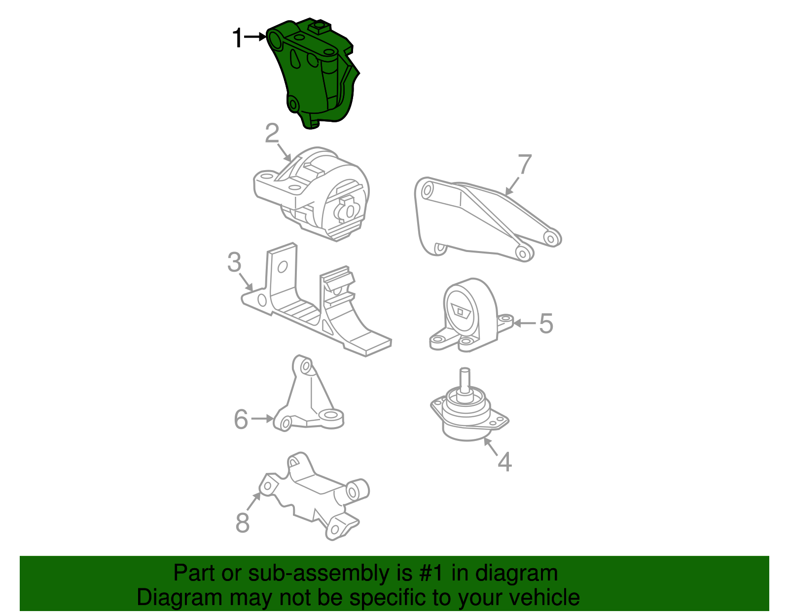 Mount Assembly, Eng Front - GM (12590413)