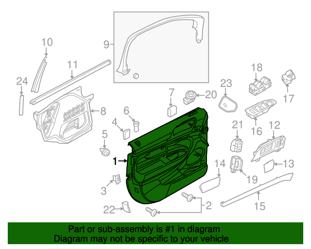 Panel Assembly Door Trim 20132019 Lincoln MKT (DE9Z7423943BA