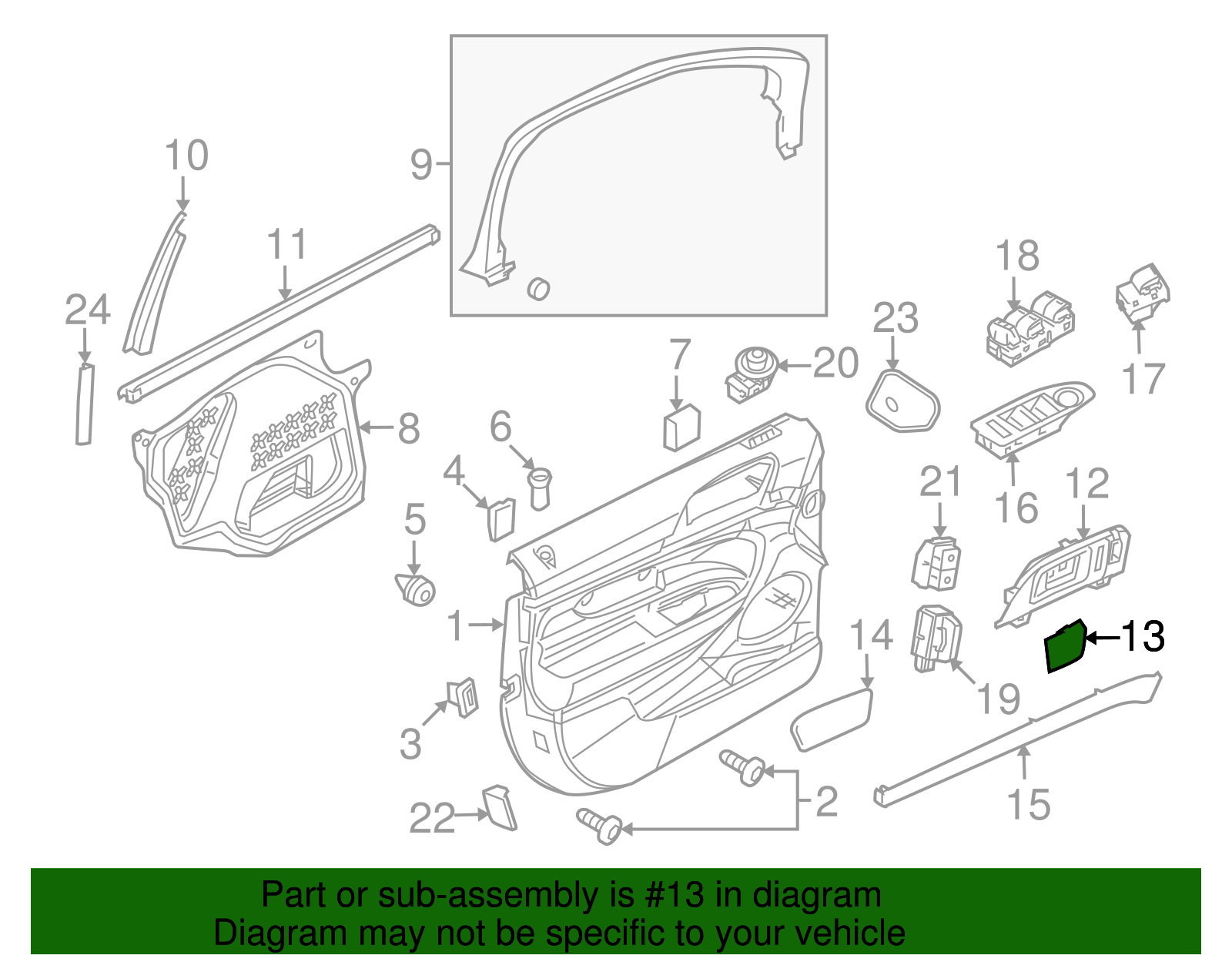 2006-2012 Ford Handle Bezel AE5Z-5422621-AA
