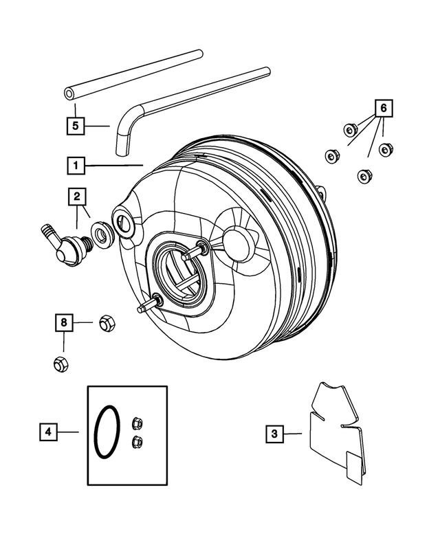 20052018 Mopar Brake Booster Check Valve 5139149AA Mopar Powertrain
