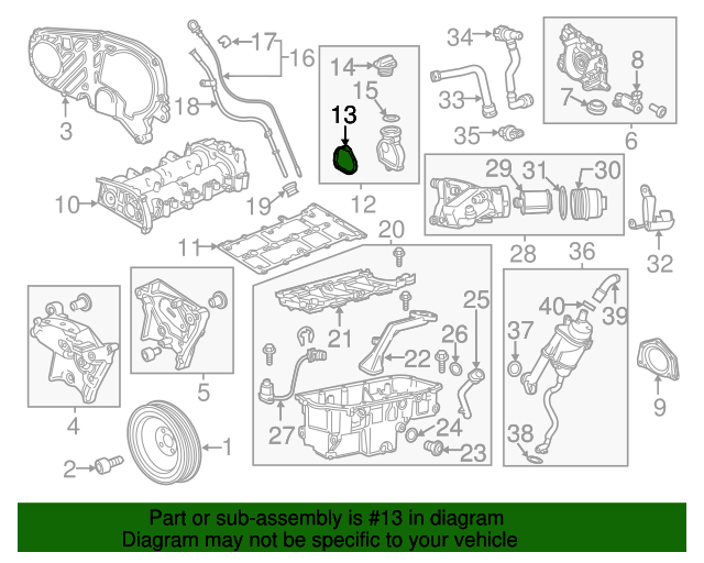 20142015 Chevrolet Cruze Rear Valve Cover Gasket 55565947 GM Parts