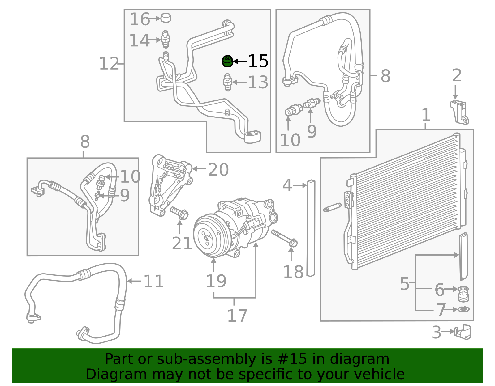 Air Conditioning Refrigerant Service Valve Cap - GM (96961786)