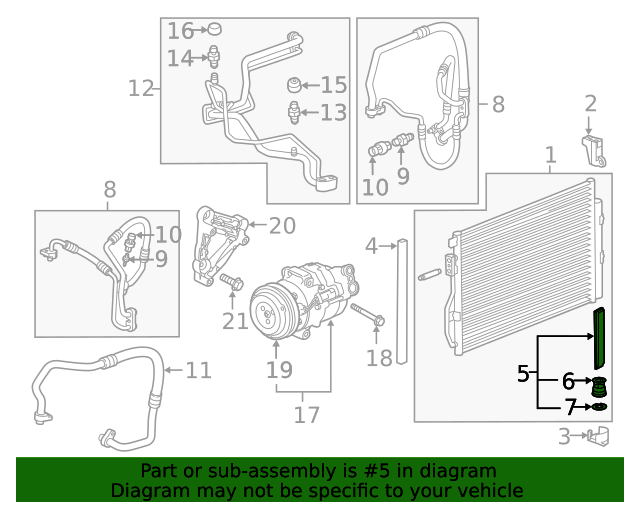 20122020 Chevrolet Air Conditioning Receiver Drier Kit with Desiccant