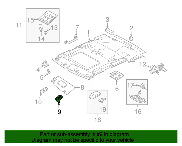 Genuine OEM SunVisor Clip Part EGP500060NUG Fits 20062012 Land Rover