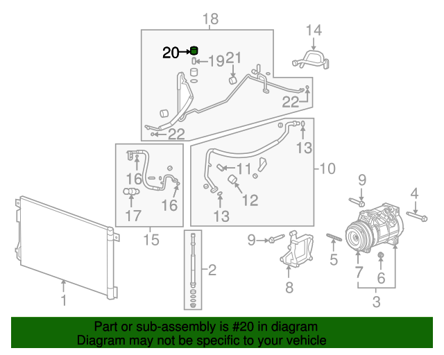 20032023 GM OEM NEW 20032020 GM Buick A/C Condenser Compressor Line