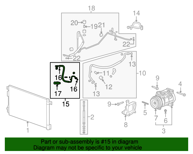 19356341 GM Air Conditioning Compressor and Condenser Hose Assembly