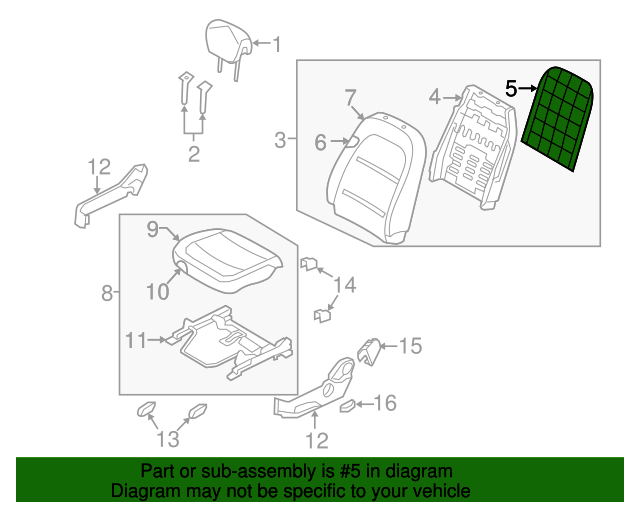 Genuine Hyundai 89306-28101 Seat Back Frame Assembly Rear Right Genuine Hyundai 89306-28101 Seat Back Frame Assembly Rear Right