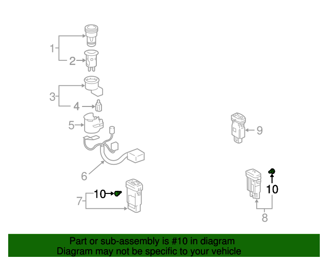 20032009 Toyota 4Runner Instrument Panel Light Bulb 9001001083