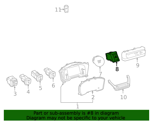 8433202390 Hazard Switch 20192022 Toyota Corolla OEM Genuine