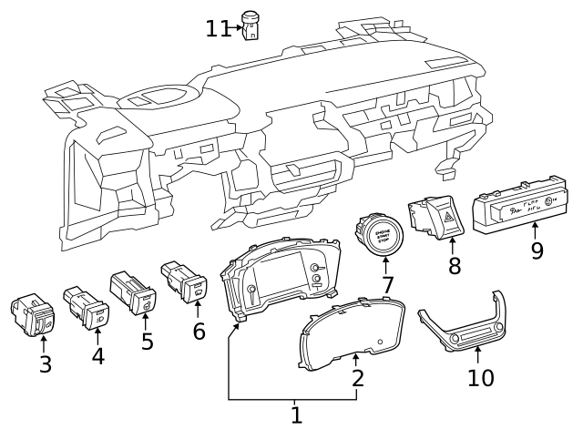 83800-1AE40 - Cluster Assembly - 2019 Toyota Corolla | Lithia Toyota Parts