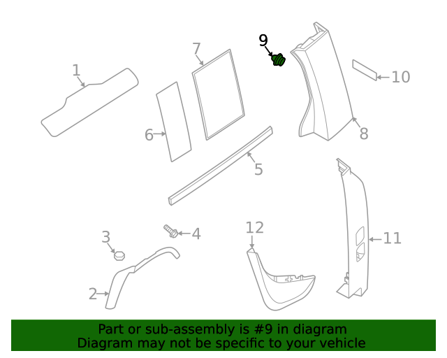 LR092038 - Upper Pillar Trim Retainer 2005-2023 Land Rover | Land ...