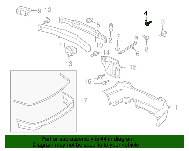 2005-2015 Honda Bumper Cover Screw 90103-SDA-A00 | Genuine Honda Parts