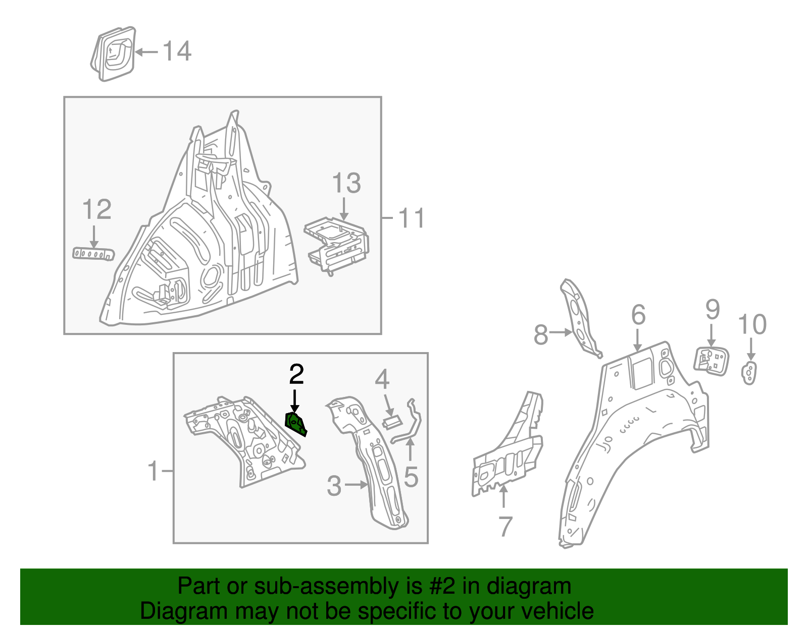 Passenger Side Quarter Panel Bracket - GM (95999970)