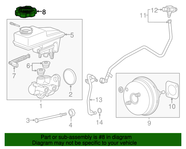 Brake Master Cylinder Cap 84917020 GM Parts Center
