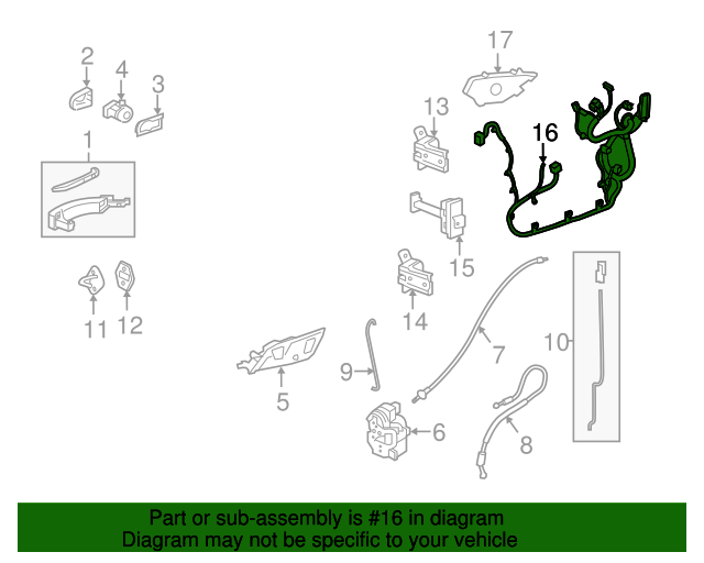 20212022 Buick Envision Front Driver Side Door Wiring Harness 84882902