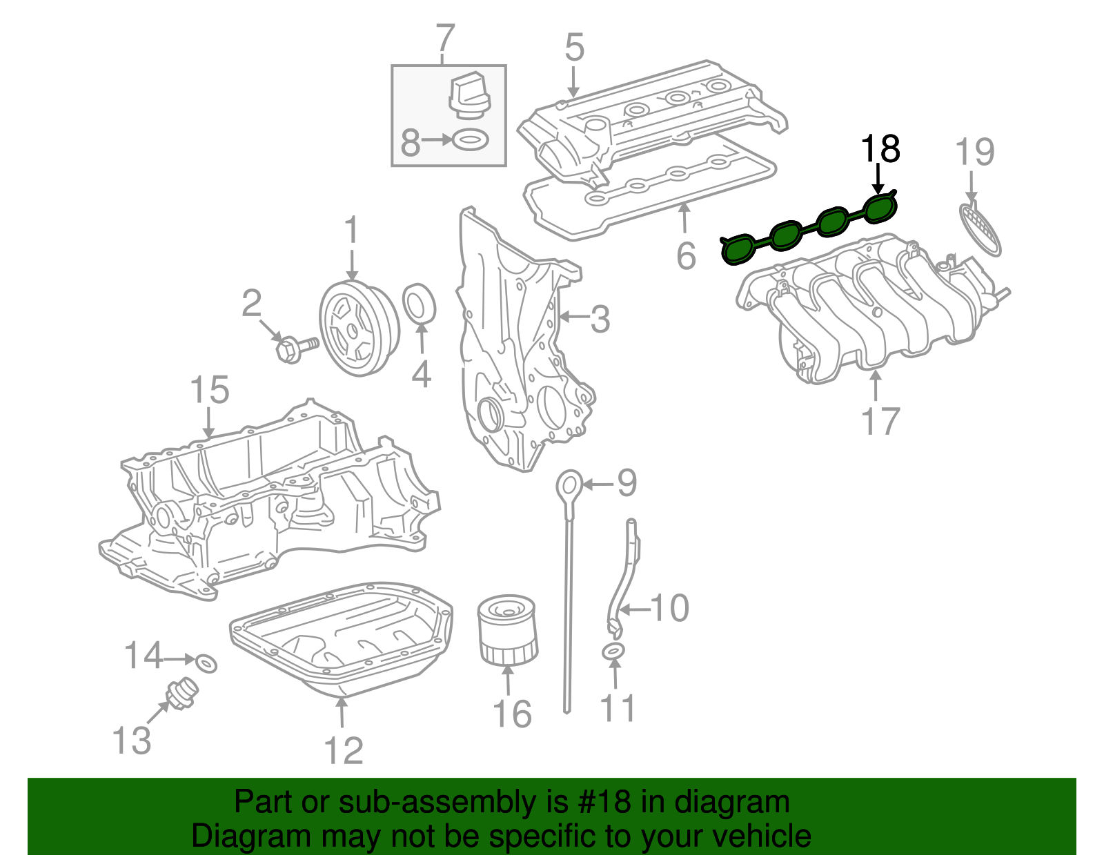 Engine Intake Manifold Gasket - Scion (17177-21030)
