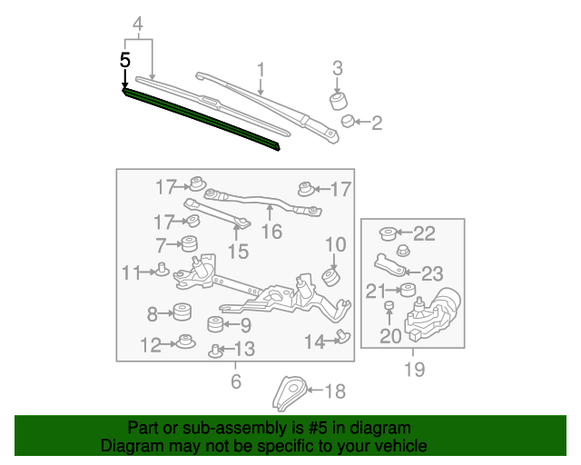 76622-TK6-A01 - Wiper Blade Insert 2009-2014 Honda Fit | Honda Parts Online