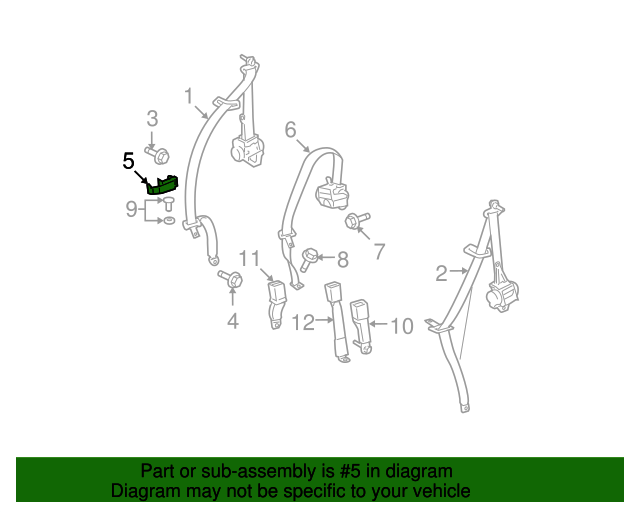 20082013 Toyota Highlander Seat Belt Guide 733710E040E0 Toyota