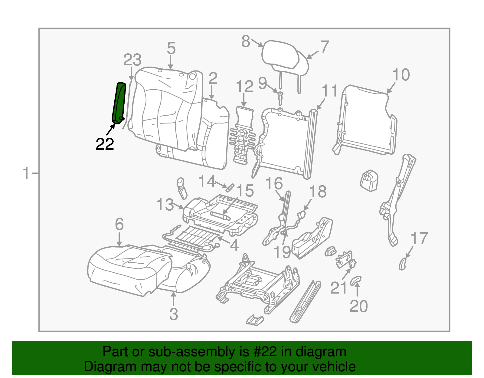Seat Armrest - GM (88936468)