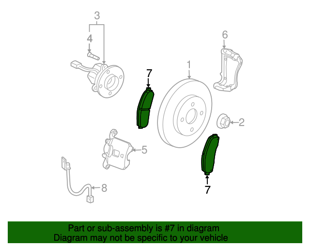 20062010 GM Front Disc Brake Pad Set with Clips, Shims and Lubricant