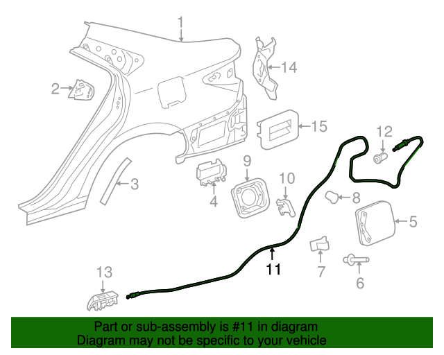 7703506181 Fuel Filler Door Release Cable 20122017 Toyota Camry