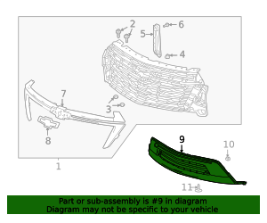 2022-2023 Chevrolet Traverse Front Lower Grille 84426616 | TascaParts.com