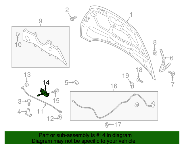 20132018 Ford CMax Hood Latch AM5Z16700B Columbia Wholesale Parts