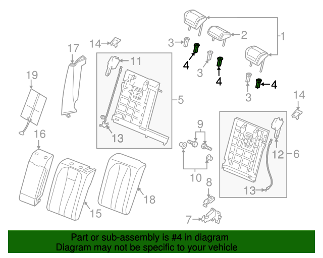 8W0886919A5E0 Headrest Guide 20172023 Audi A4 allroad Audi OEM