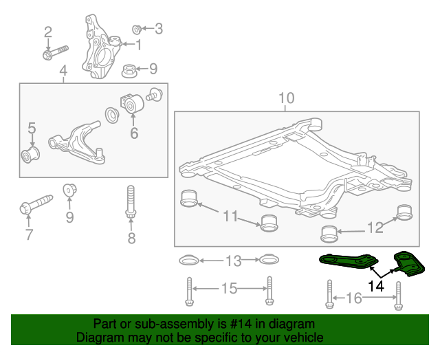 22965145 GM Driver Side Drivetrain and Front Suspension Frame Support