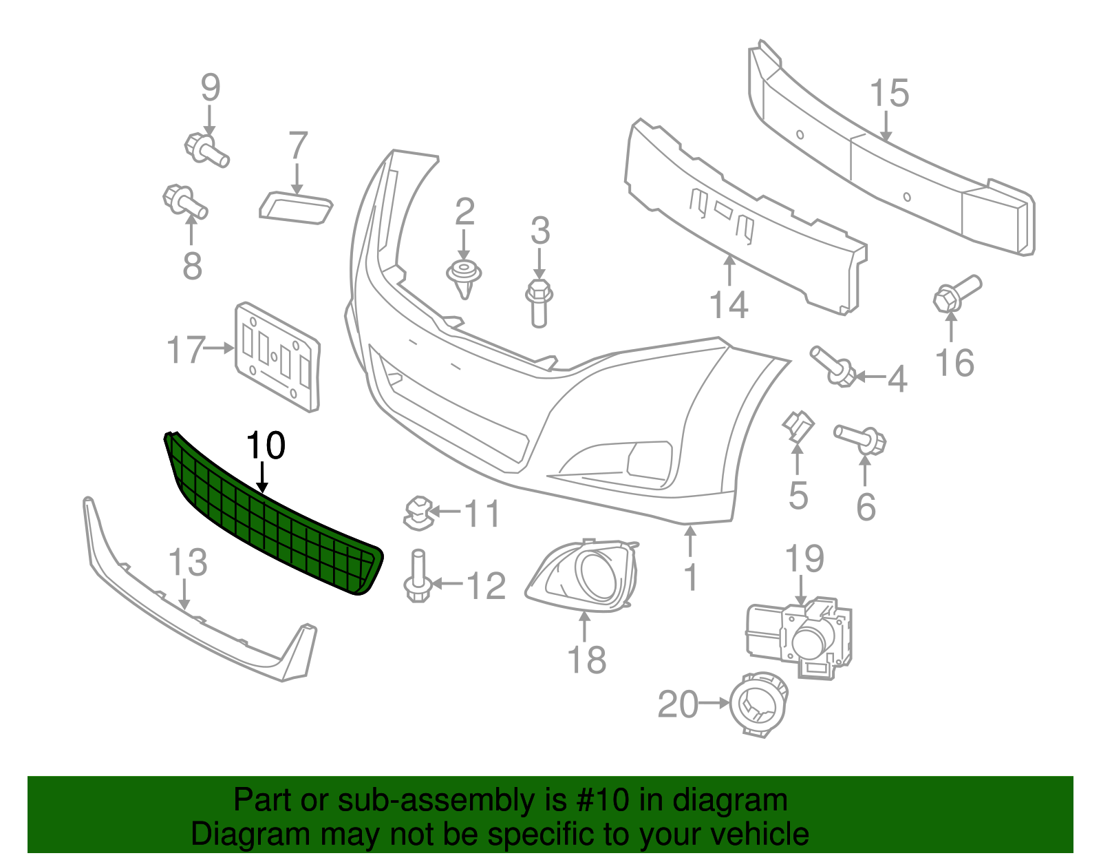Lower Grille - Toyota (53112-0T021)