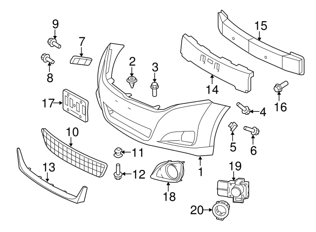 52119-0T900 - Cover Front Bumper L C - 2009-2015 Toyota Venza | OEM ...