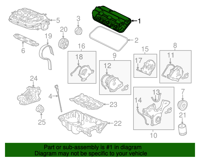 12310R70A00 Genuine OEM Honda Front Cylinder Head Cover Assembly