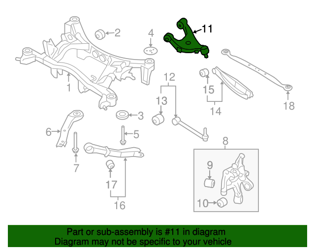 20132023 Subaru Upper Control Arm 20252SG001 Subaru Parts Plus
