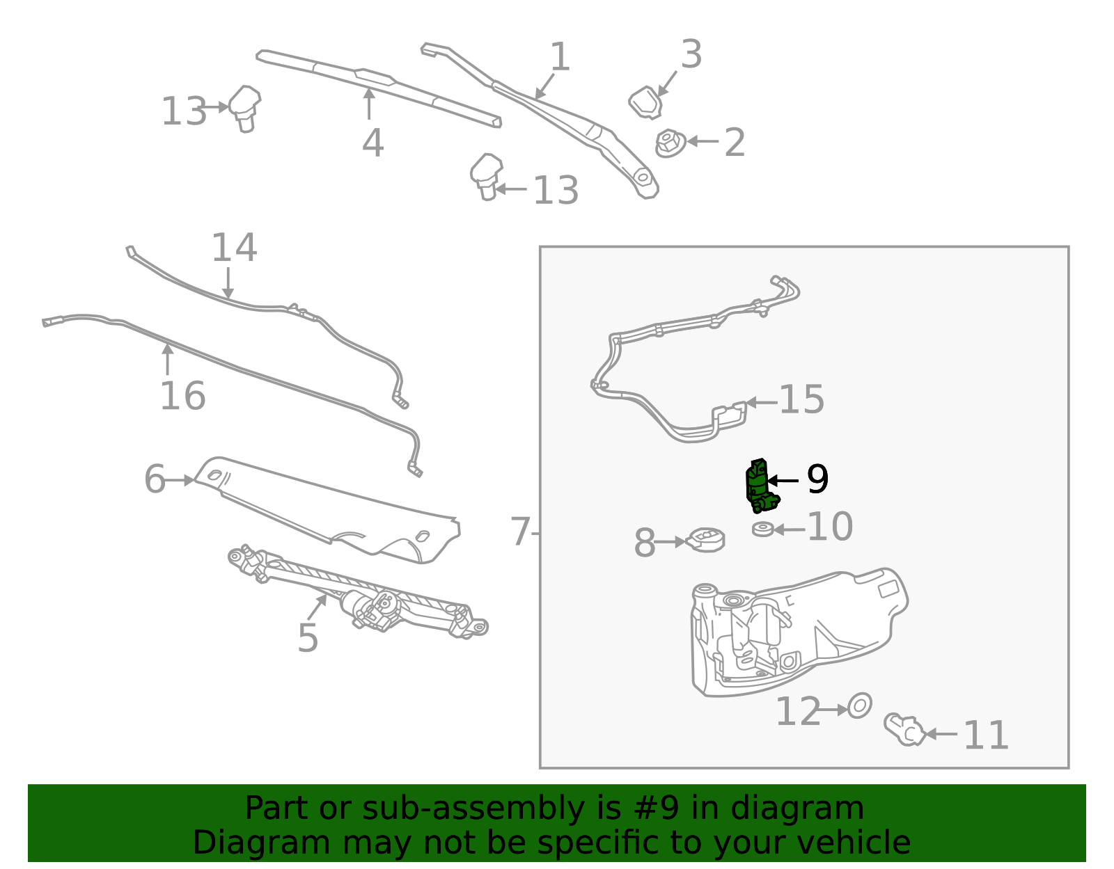 Front Windshield Washer Pump Replacement For Cadillac Escalade, Chevrolet Suburban, GMC Yukon - 84801575