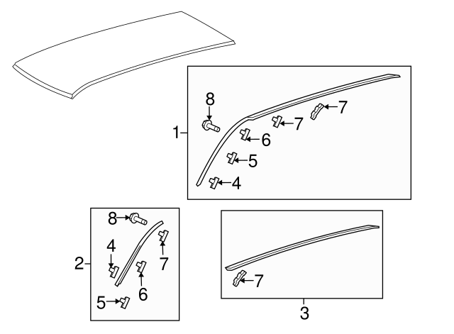 MITSUBISHI OEM 08-17 Lancer Roof Exterior Trim-Drip Molding 7400A094