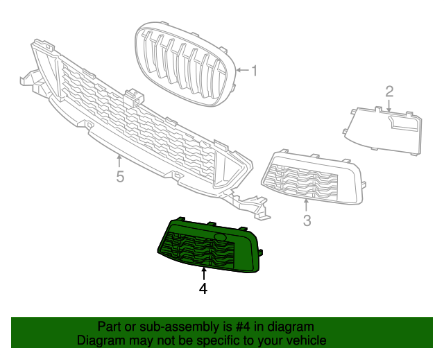 Genuine BMW 51-11-8-072-775 | Outer Grille | FREE Shipping on Most ...