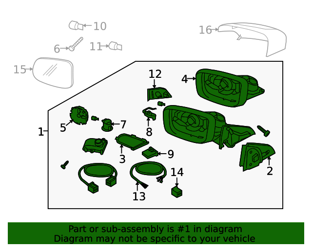 20102013 Volvo XC60 Rear View Mirror 31371131