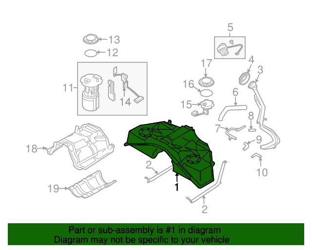 172024HK0A (172024hk0a) 20162020 Infiniti Fuel Tank Infiniti