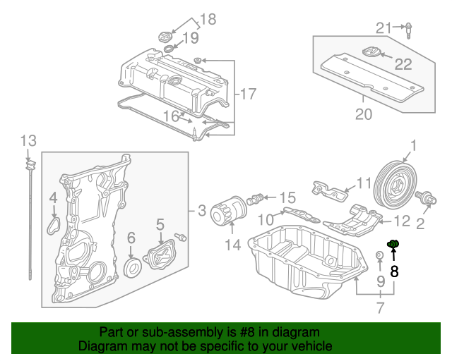 19862008 Acura Bolt, Drain Plug (14MM) 90009PH1000 OEM Parts Online