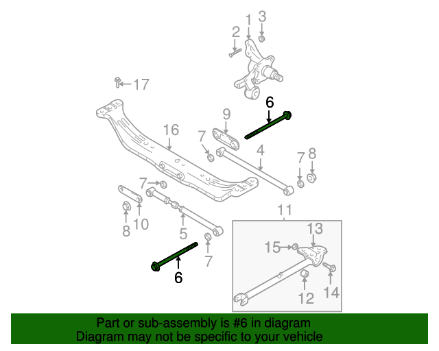 2001-2007 Hyundai Rear Lower Control Arm Mount Bolt 62617-2E100 | OEM ...