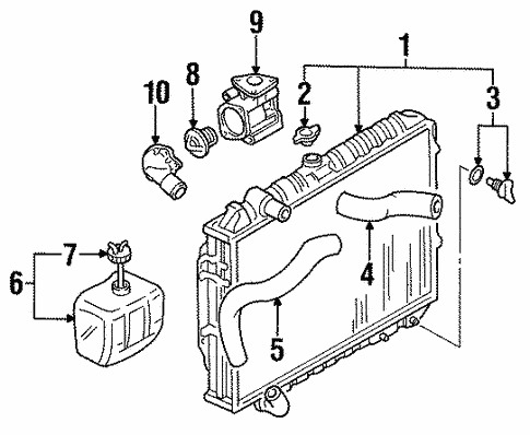 Montera Radiator Tips Radiator & Components for 1995 Mitsubishi Montero | Mitsubishi Parts ...