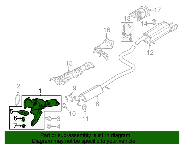 20142019 Ford Fiesta Catalytic Converter D2BZ5E212A QuirkParts