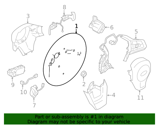 2022 Subaru Ascent Steering Wheel 34312XC02AVH Subaru Parts Plus