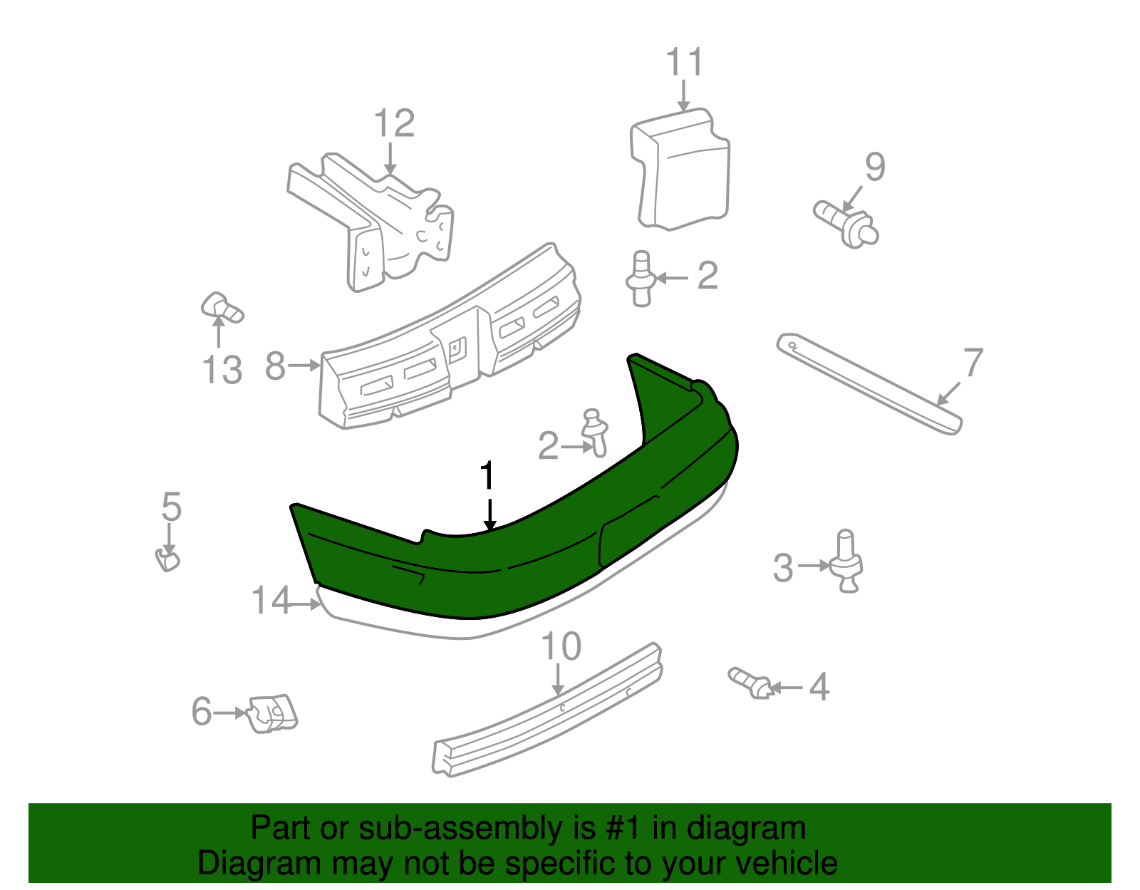 Fascia, Rear Bpr - GM (88895862)