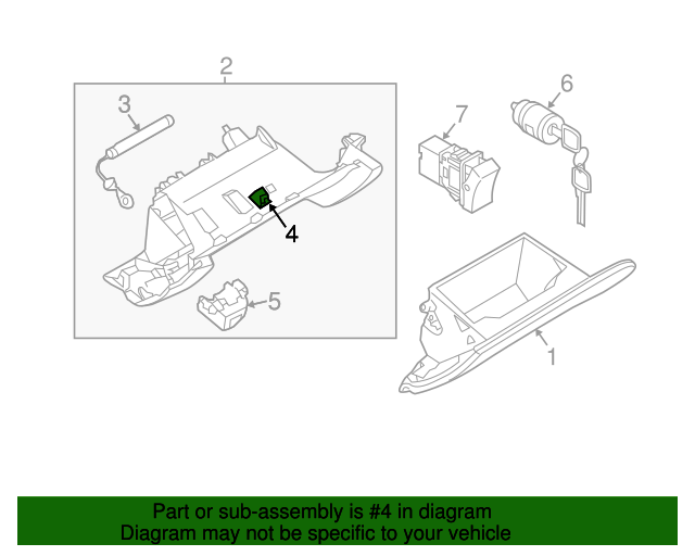 20002023 Nissan Glove Box Light Bulb 248602J001 Nissan Parts Plus
